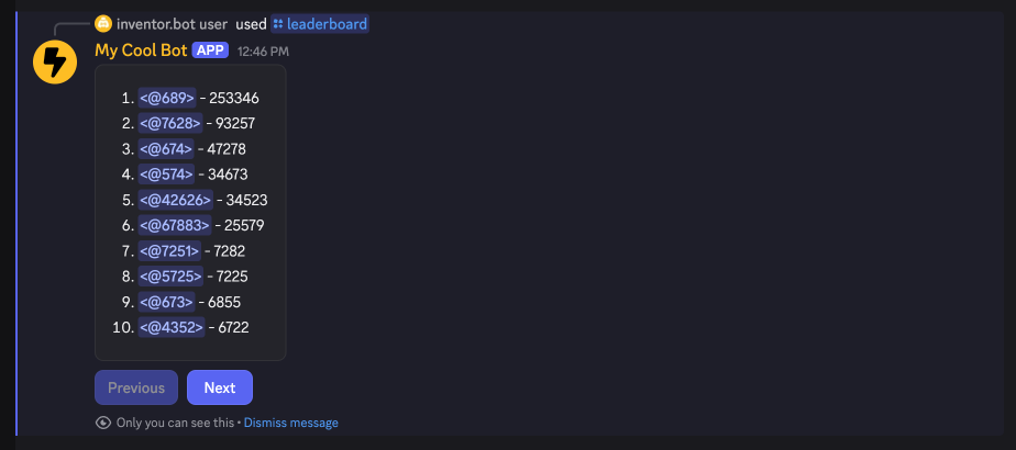 paginated leaderboard result